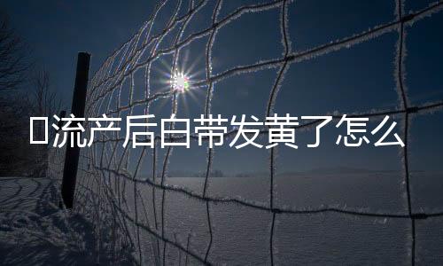 流产后白带发黄了怎么回事